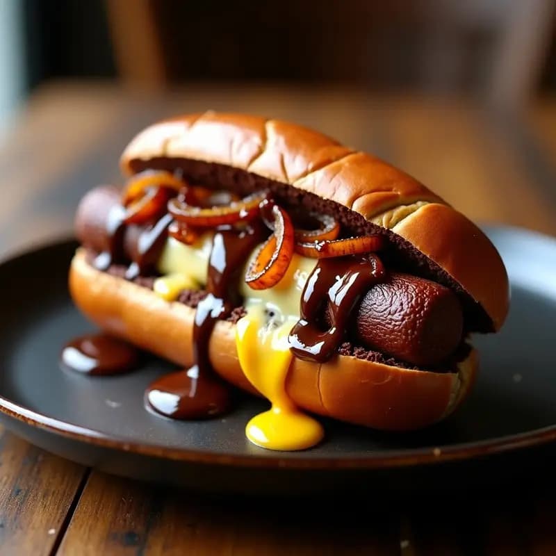 Perro Caliente con Pan de Brownie y Queso Fundido: Fusión Dulce-Salada que Enloquece