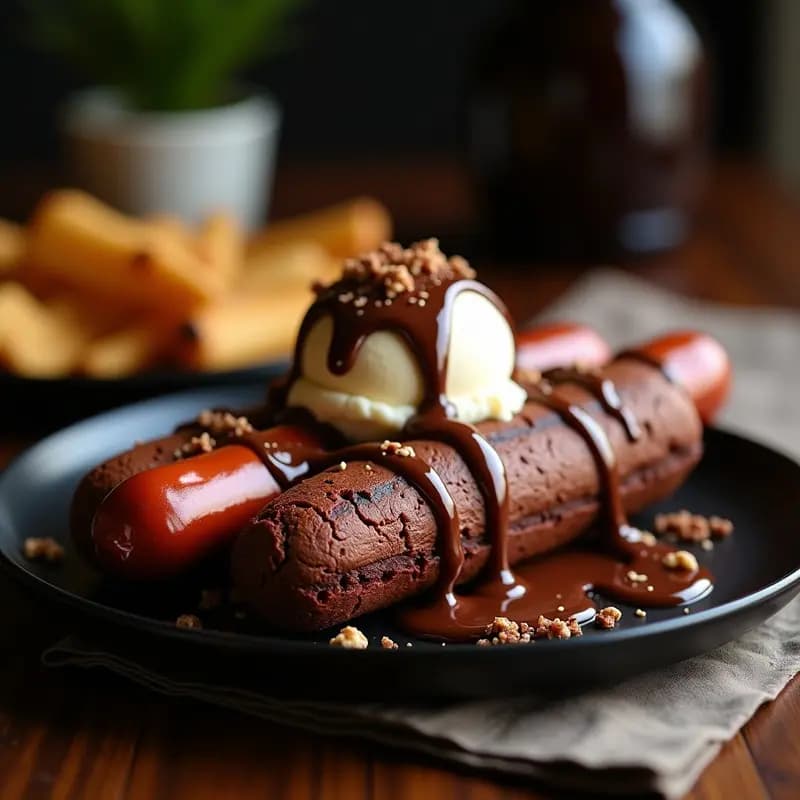 Perro Caliente con Pan de Brownies y Helado de Vainilla: Cheat-Meal para Amantes del Dulce