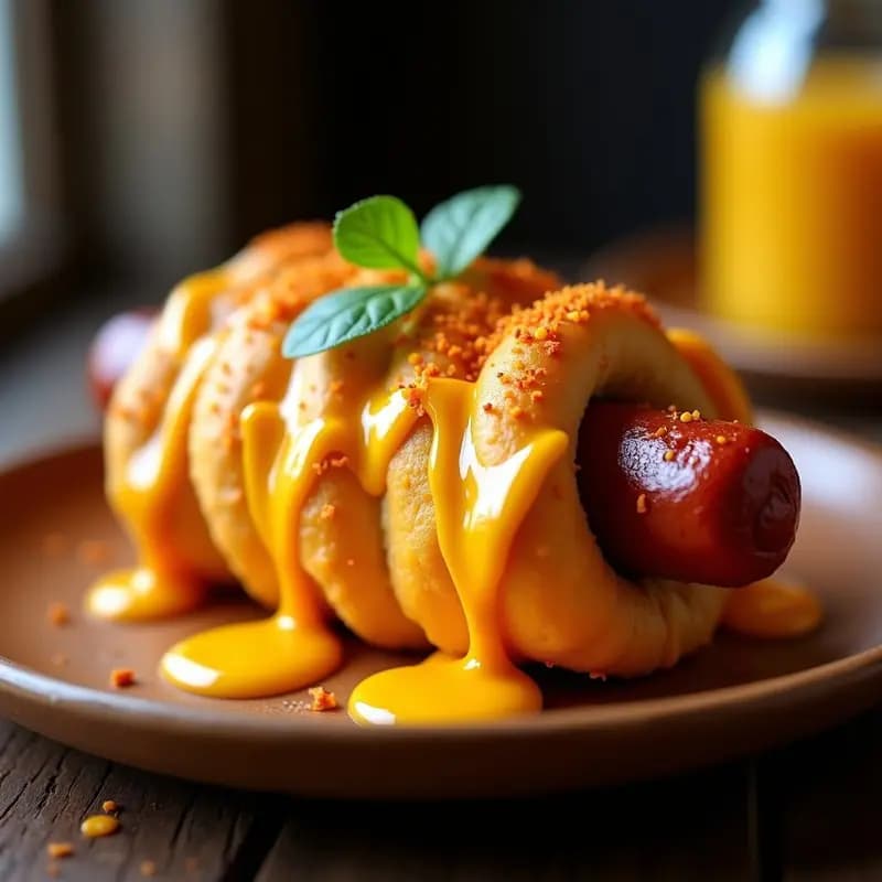 Perro Caliente con Pan de Churros y Salsa de Queso Nacho: Receta de Feria en Casa