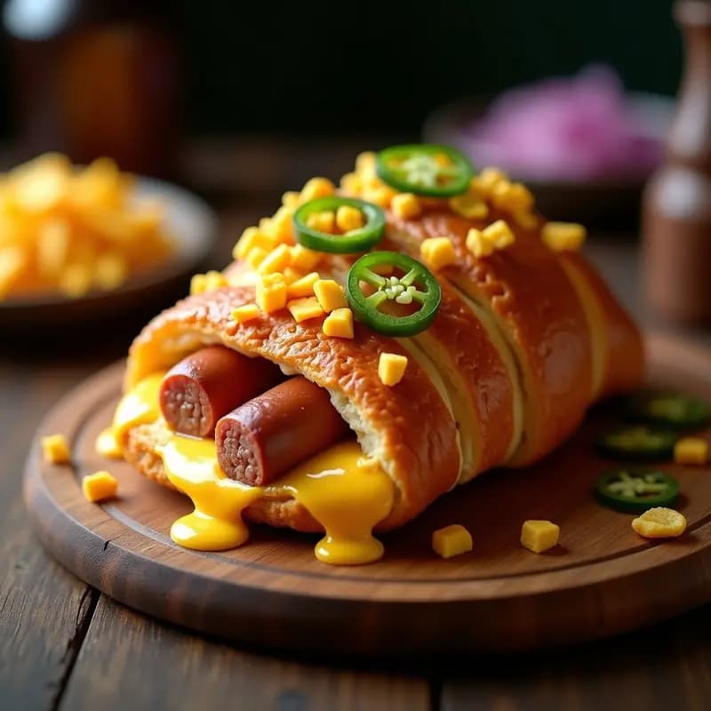 Perro Caliente con Pan de Croissant y Toppings de Nachos: El Snack Más Indecente