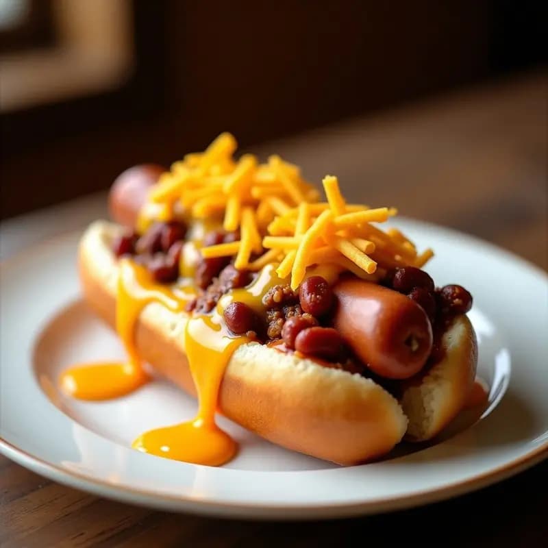 Perro Caliente con Pan de Donut Glaseado Relleno de Chilli Con Carne y Queso Nacho: El Hot Dog Definitivo