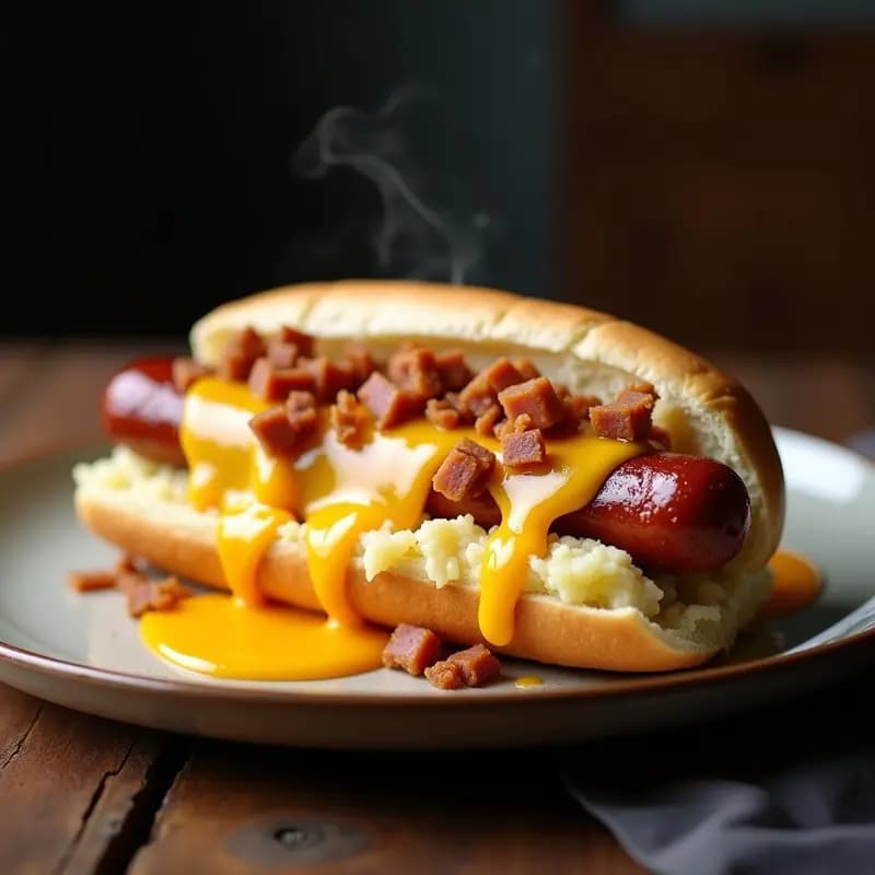 Perro Caliente con Puré de Patatas y Queso Fundido: El Cheat-Meal que Necesitas Hoy