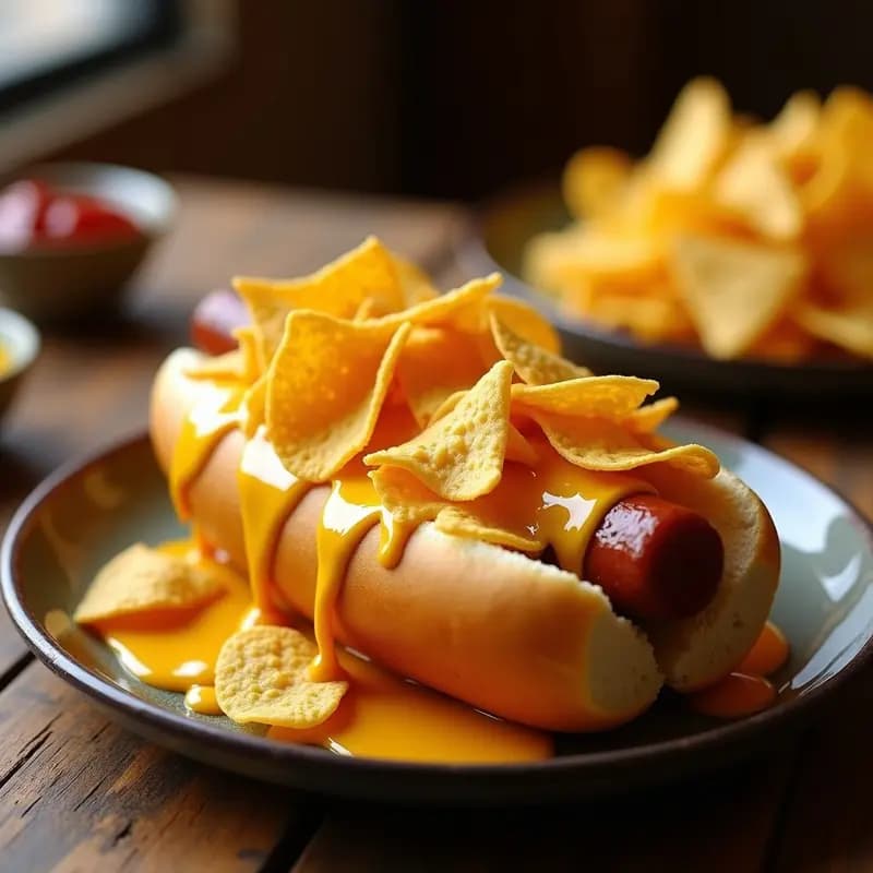 Perro Caliente con Chorreada de Queso Cheddar y Nachos: El Snack que Revoluciona las Fiestas
