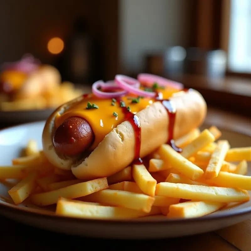 Perro Caliente con Queso Derretido y Patatas Fritas: Receta de Fast Food en Airfryer
