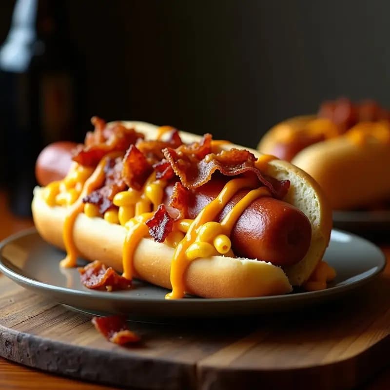 Perro Caliente con Salchicha de 50 cm y Cobertura de Mac & Cheese: El Reto Comilón Definitivo