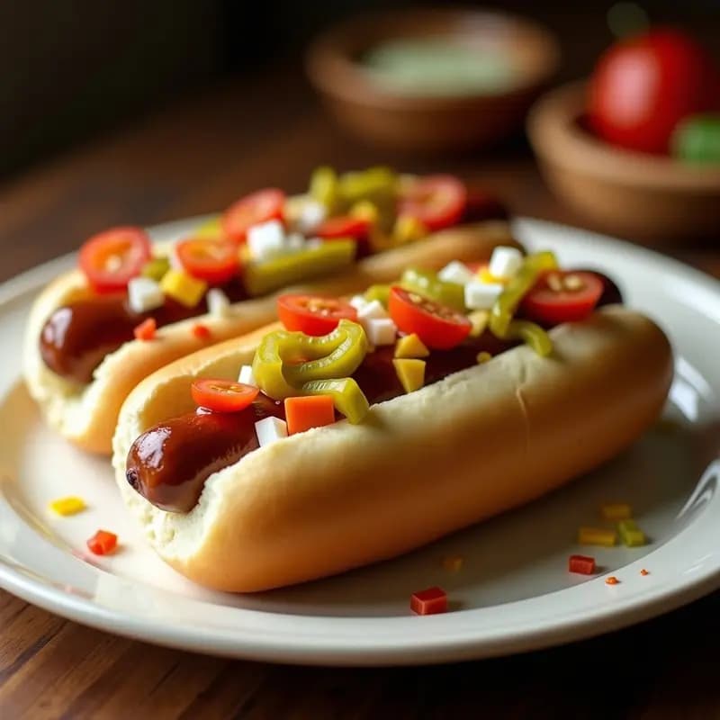 Perro Caliente Tipo Chicago con Mostaza Picante y Pepinillos Encurtidos: Receta Clásica con Toque