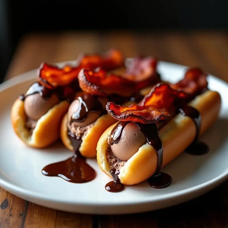 Perros Calientes con Helado de Chocolate y Bacon: Postre Salado-Dulce para Atreverse