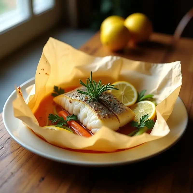 Pesce al Cartoccio con Limón y Hierbas: Receta Italiana en Papillote sin Grasas
