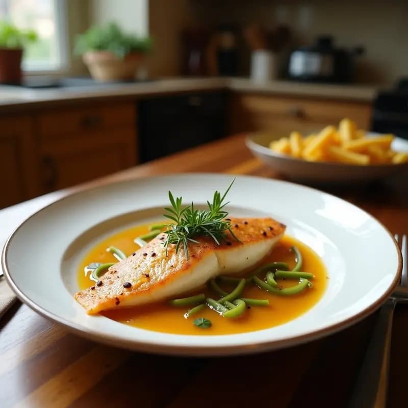 Pescado al Horno con Costra de Hierbas Provenzales: Receta Francesa con Toque Mediterráneo