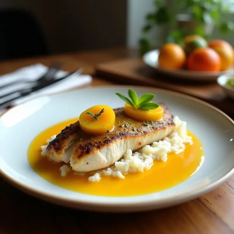 Pescado al Horno con Salsa de Maracuyá y Coco: Receta Brasileña Sin Lactosa y Keto
