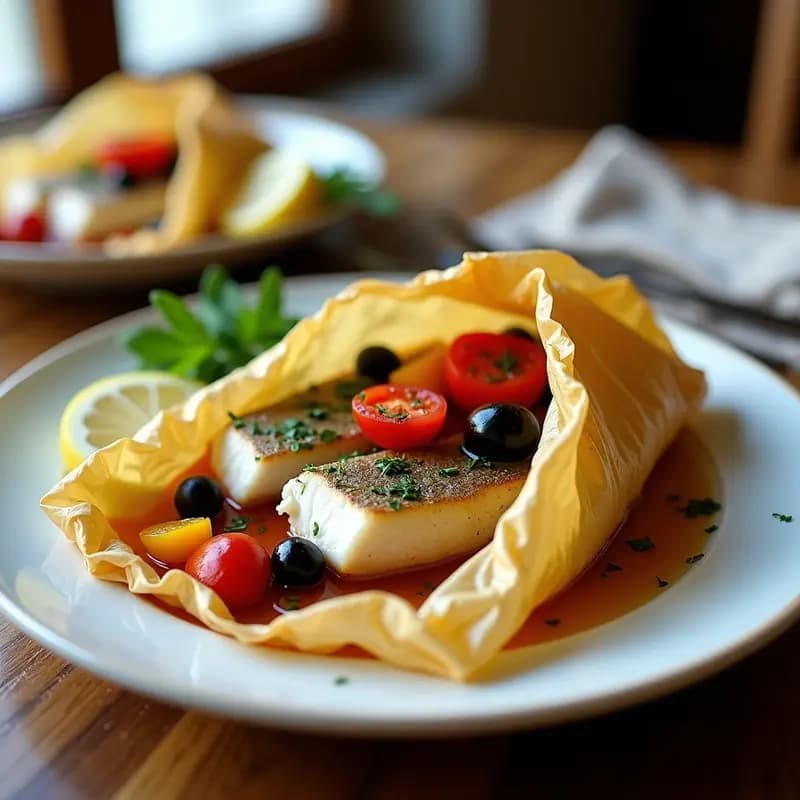 Pescado al Horno con Pimientos y Tomates: Receta Mediterránea en Papillote