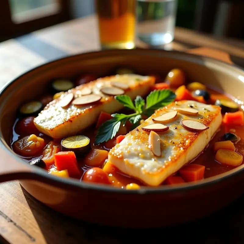 Pescado al Horno con Pisto de Verduras y Azafrán: Receta Mediterránea Alta en Omega-3