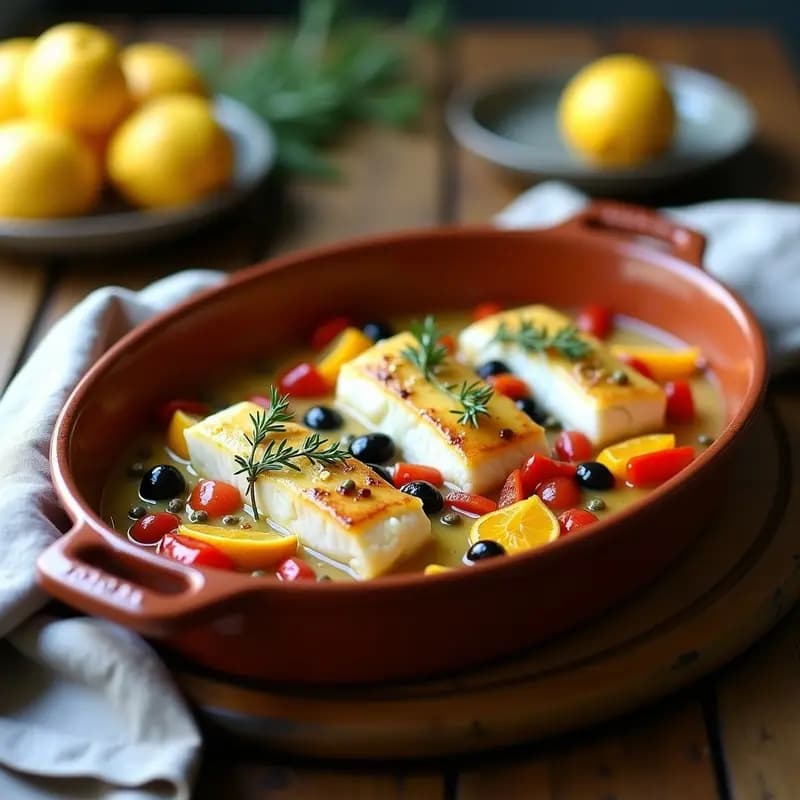 Pescado al Horno con Salsa de Cítricos y Hierbas Provenzales: Receta Francesa Sin Gluten