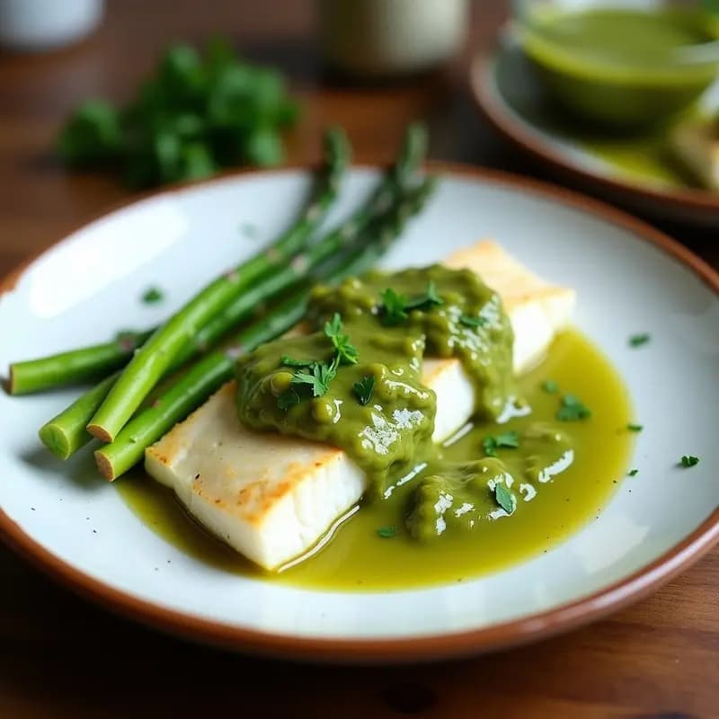 Pescado al Horno con Salsa Verde Peruana: Receta Keto con AJí Amarillo