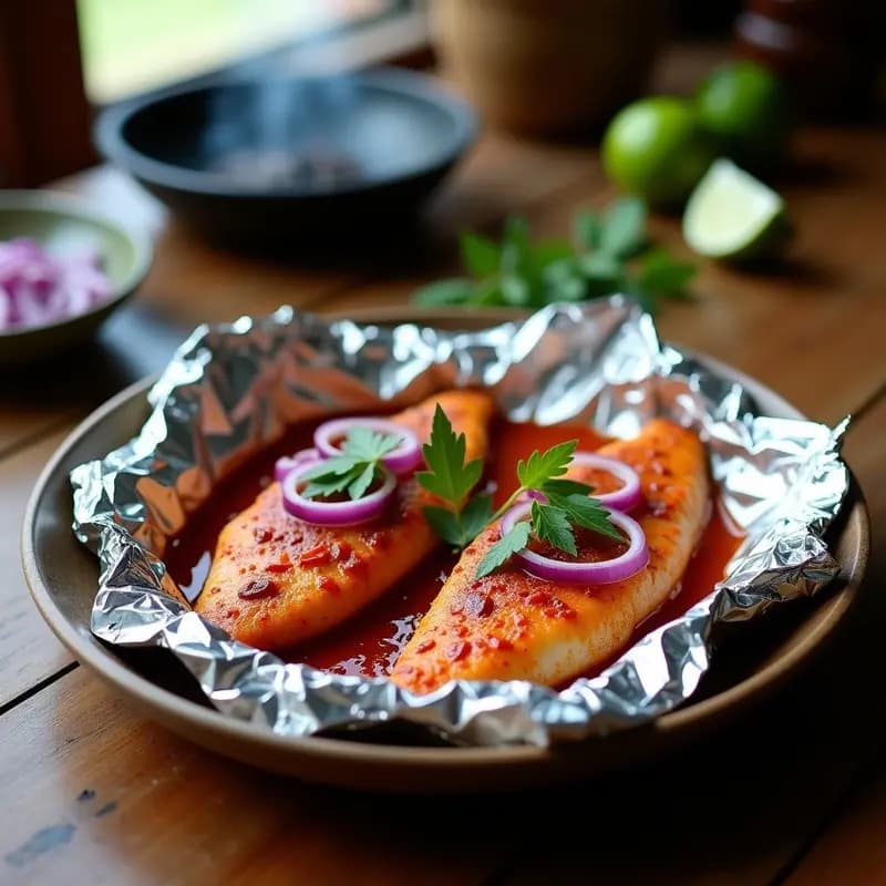 Pescado a la Talla Mexicano: Receta con Chile y Achiote en Papel de Aluminio para el Asador