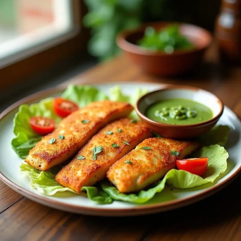 Pescado a la Tallarina con Salsa de Cilantro y Ajo: Receta Peruana en Airfryer