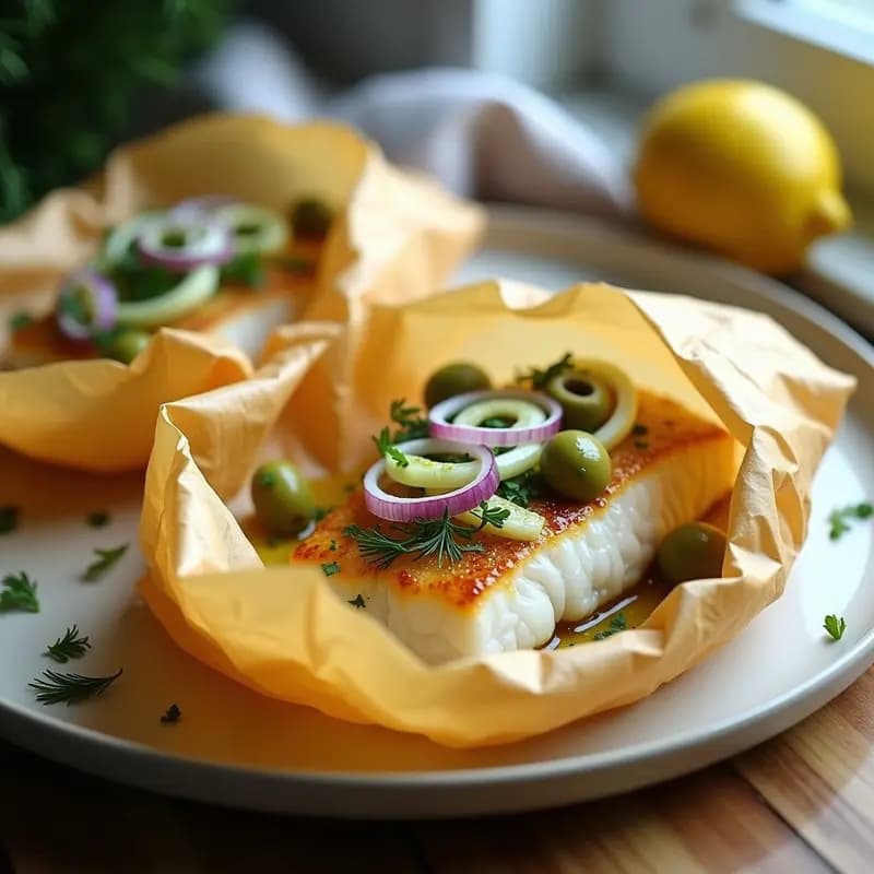 Pescado al T gjennom con Limón y Aceitunas: Receta Noruega en Papillote y Baja en Calorías
