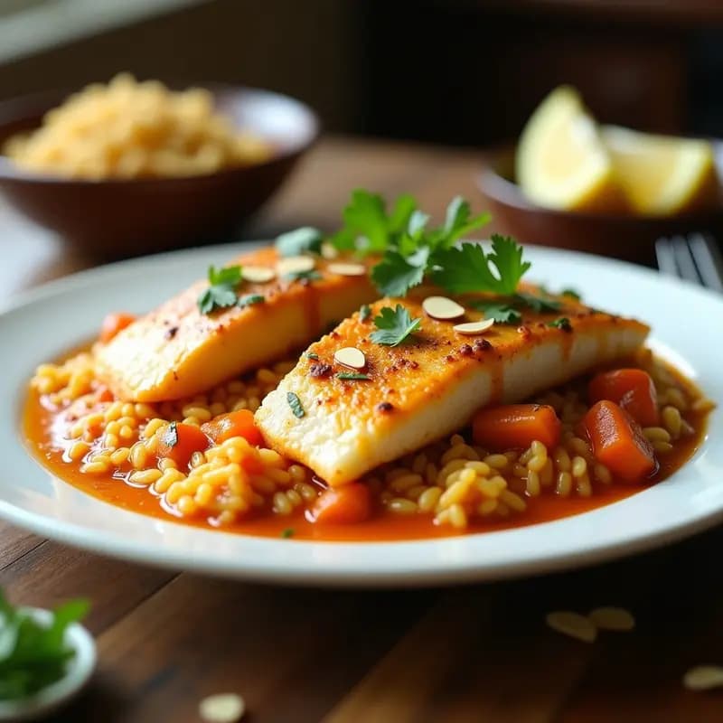 Pescado al Tikka Masala con Arroz Basmati: Receta India de Inspiración Británica en 30 Minutos