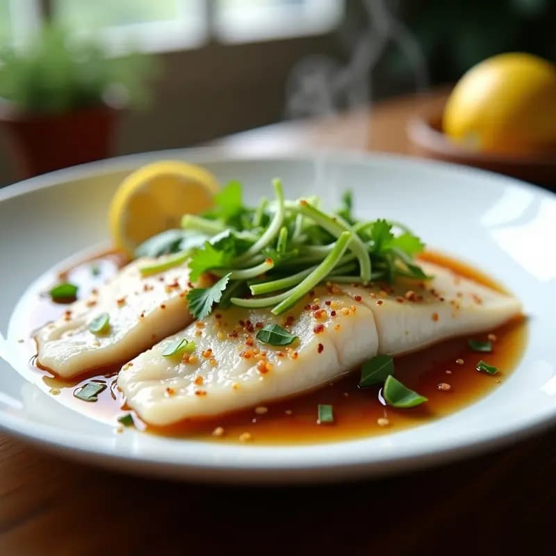 Pescado al Vapor con Jengibre y Cebolla Verde: Receta China Saludable y Baja en Calorías