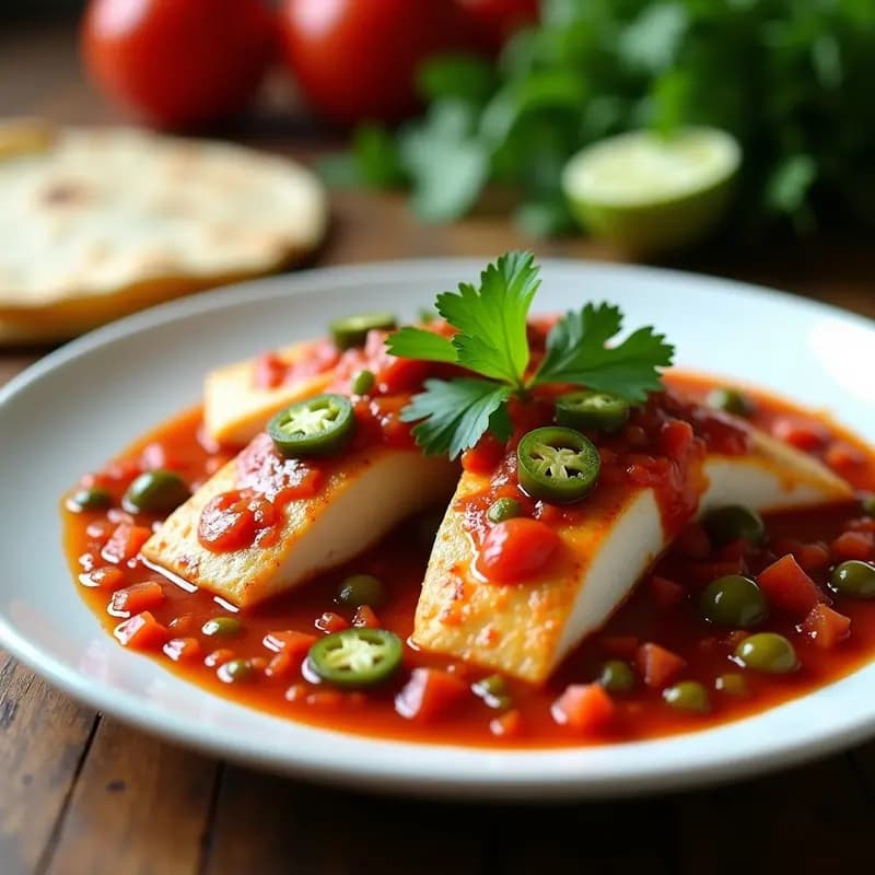 Pescado a la Veracruzana con Chile Jalapeño: Receta Mexicana en 20 Minutos con Tomate y Aceitunas