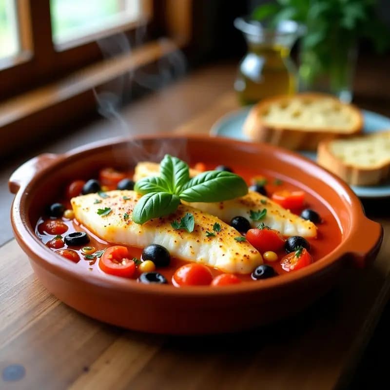 Pesce all’Aquapazza: Receta Italiana de Pescado al Estilo “Loco” con Tomate y Ajo