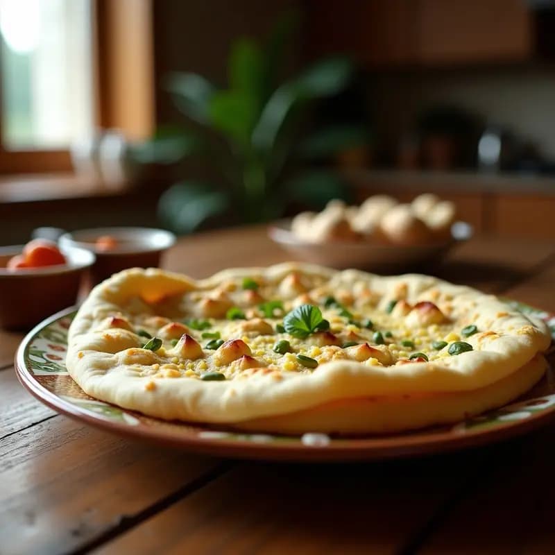 Peshawari Naan con Relleno de Coco y Pistacho: Pan Indio Dulce en Thermomix