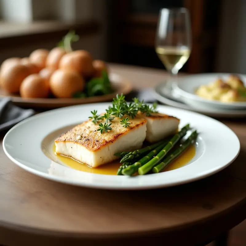 Pespado a la Spencer con Espárragos Blancos: Receta Inglesa Gourmet en 20 Minutos
