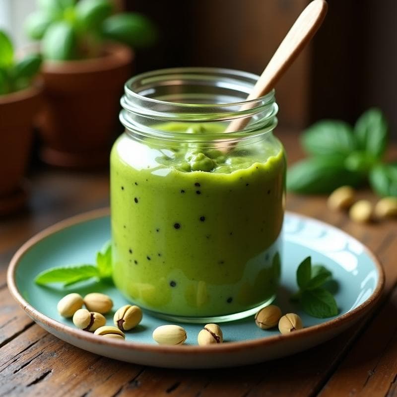 Pesto de Albahaca y Pistacho sin Queso: Receta Italiana Vegana y Sin Lácteos en Thermomix