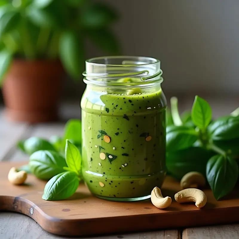 Pesto de Albahaca y Rúcula con Aceite de Oliva Virgen: Receta Italiana Sin Queso y Vegana