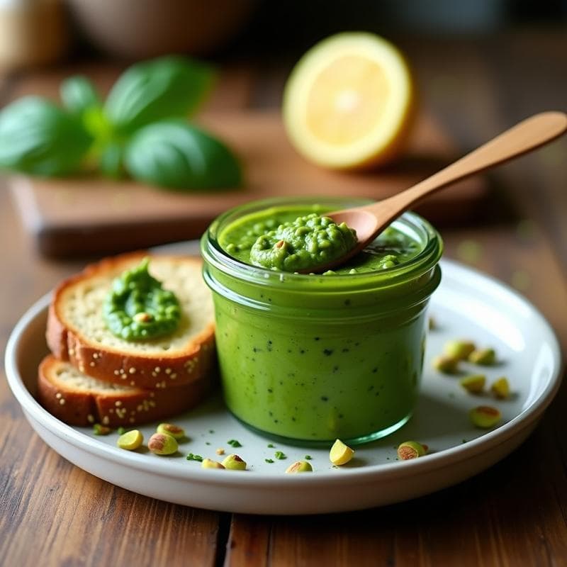 Pesto de Espinacas y Pistachos: Receta Vegana Sin Queso para Pasta o Tostadas
