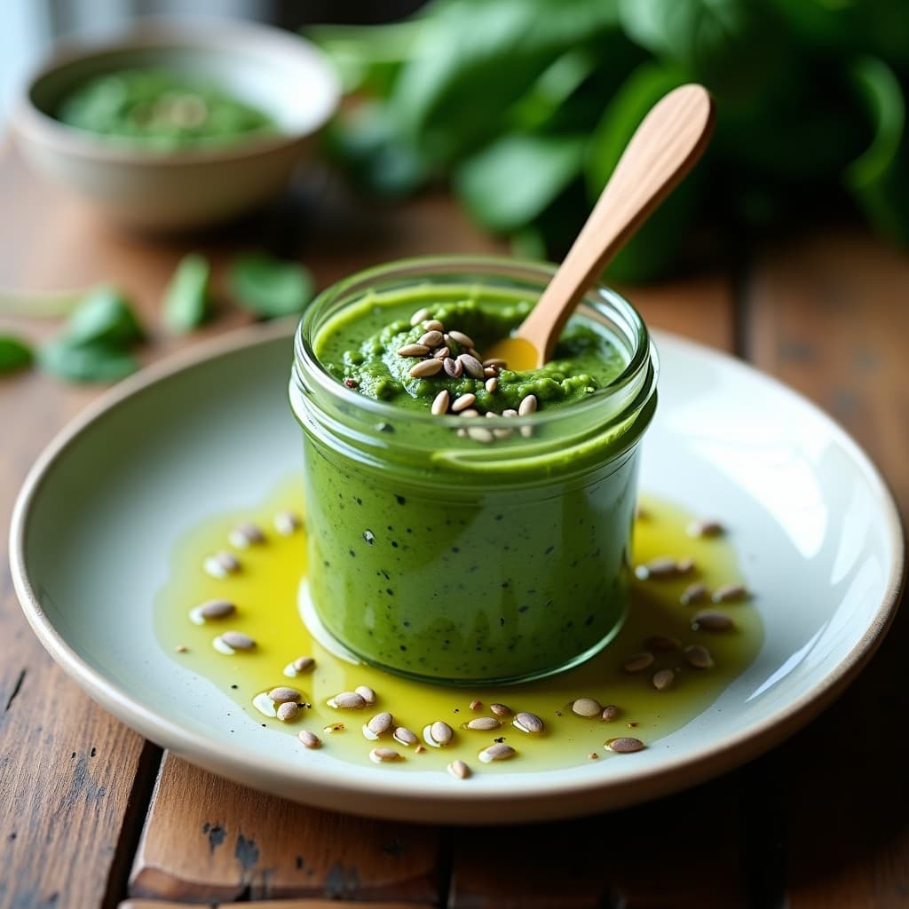 Pesto de Espinacas y Semillas de Cáñamo: Salsa Vegana Alta en Omega-3 en Thermomix