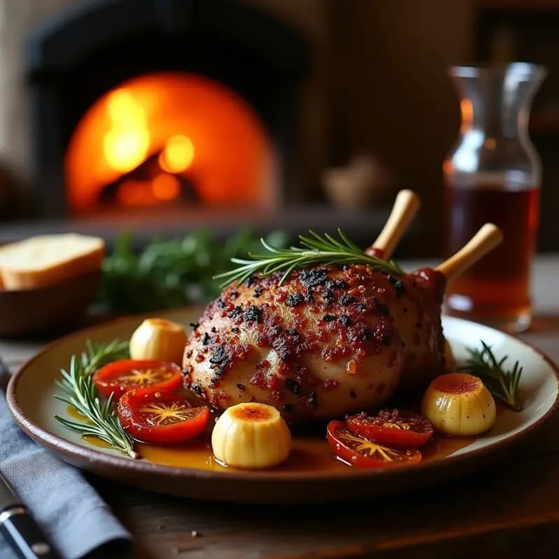 PExternal de Cordero al Romero y Ajo: Receta Griega en Horno de Leña