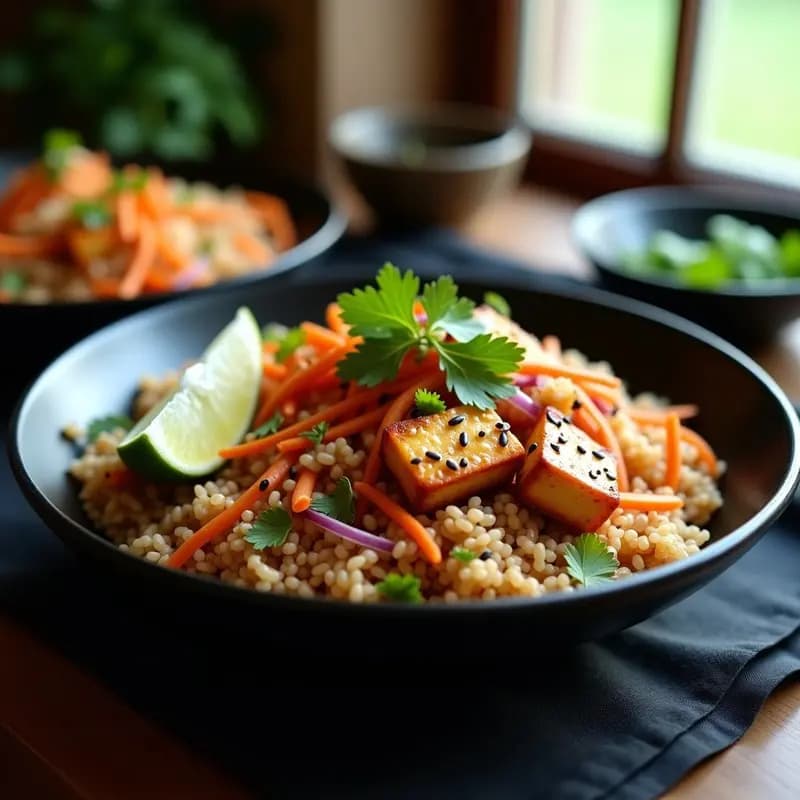Phad Thai de Arroz Integral con Tofu: Receta Tailandesa Saludable y Sin Gluten