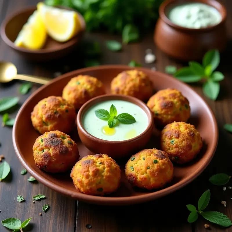 Phal AFEL de Garbanzos Negros con Salsa de Mentah y Yogur: Receta India Vegana en Airfryer