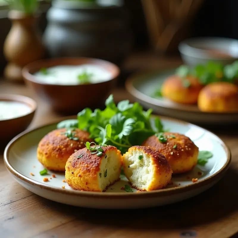 Phalafel de Coliflor con Salsa de Yogur de Coco: Receta Indú Vegana y Crujiente
