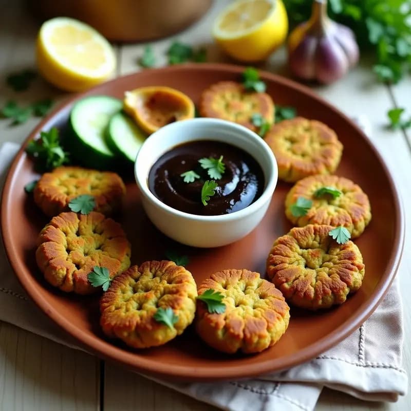 Phalafel de Garbanzos Verdes con Salsa de Ajo Negro: Receta Libanesa en Airfryer