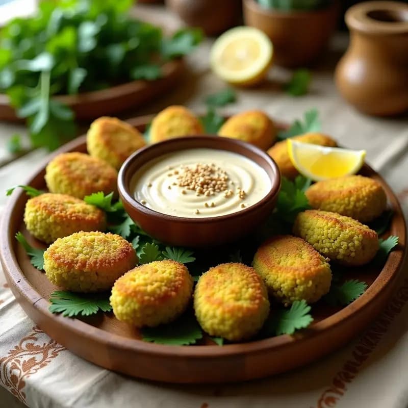 Phalafel de Garbanzos Verdes: Croquetas Libanesas con Hierbas Frescas y Tahini
