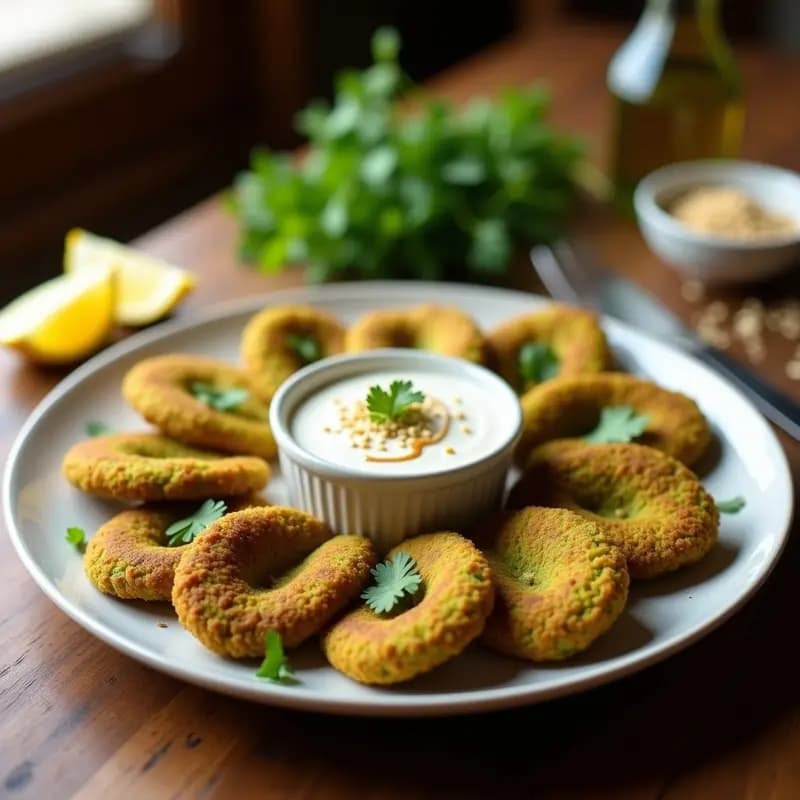 Phalafel de Garbanzos Verdes con Salsa de Yogur de Soja: Receta Libanesa Sin Gluten