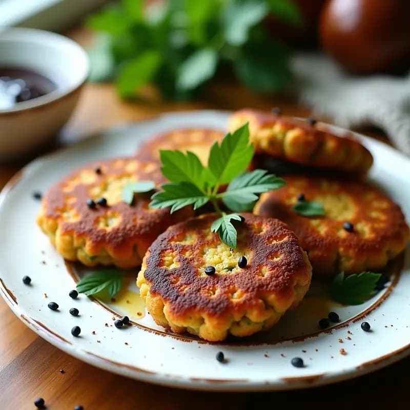 Phalafel de Habas y Espinacas con Tahini de Sésamo Negro: Receta Siria en Airfryer