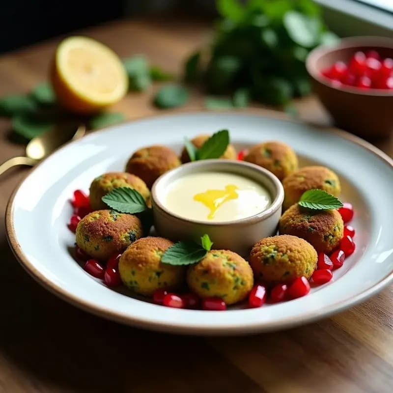 Phalafel de Habas y Espinacas: Receta Palestina en Olla Lenta con Salsa de Tahini y Limón