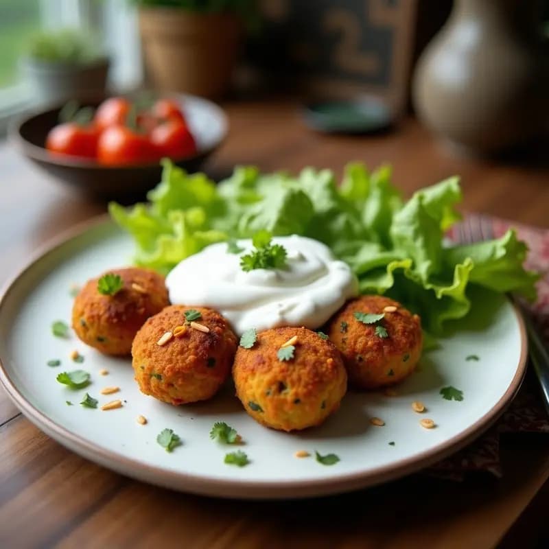 Phalafel de Habas con Salsa de Yogur de Coco: Receta de Oriente Medio Vegana
