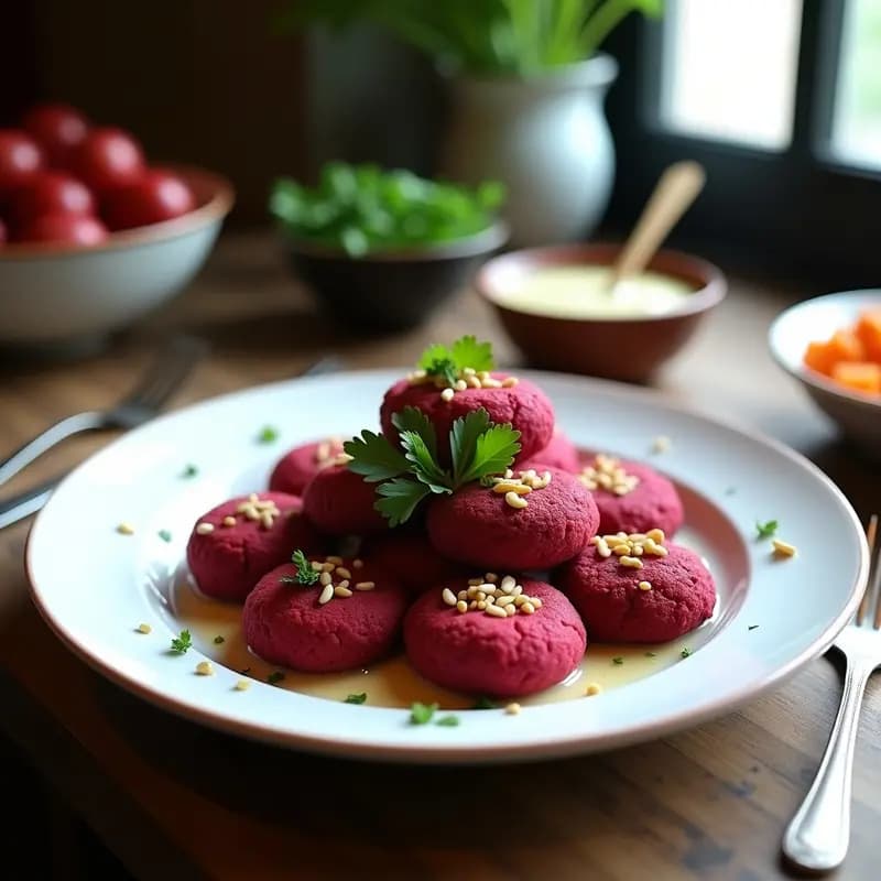 Phalafel de Remolacha y Garbanzos: Versión Rosa y Crujiente en Airfryer