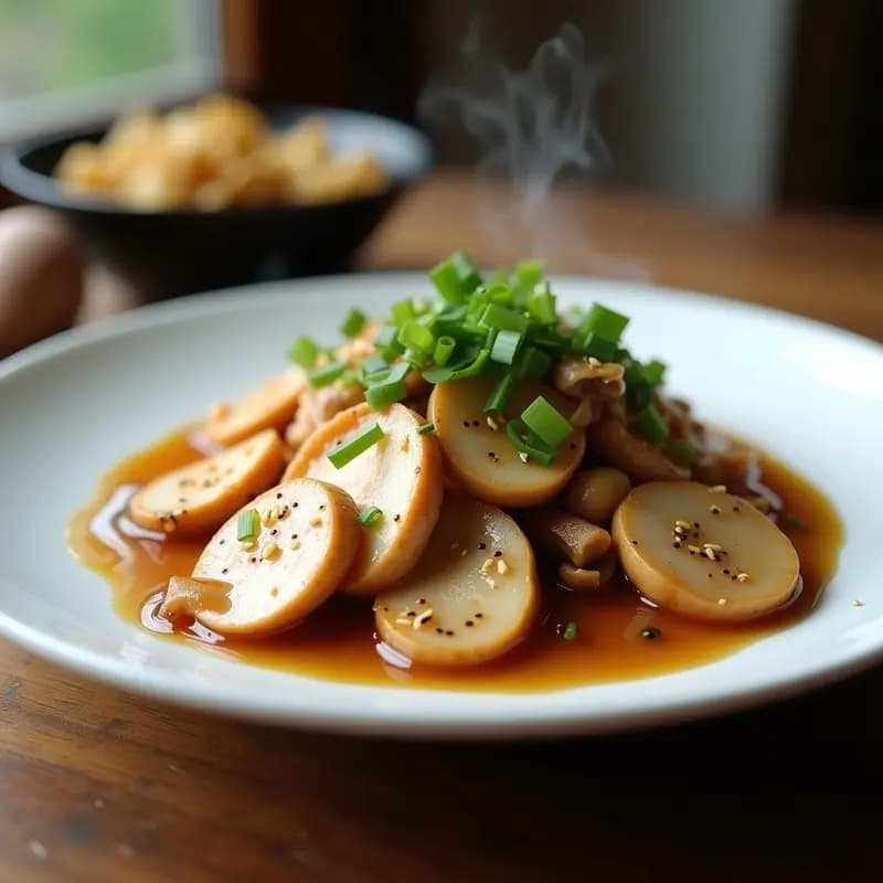 Phalen de Pollo al Vapor con Bambú y Hongos Ostra: Receta China baja en calorías en Olla Exprés