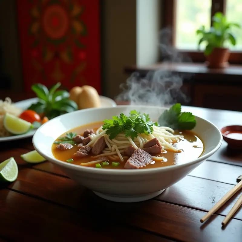 Pho Bo Vietnamita con Carne de Res y Fideos de Arroz: Receta Authentic y Reconfortante