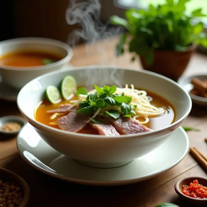 Ph hình Bo Tai Chin de Ternera con Hierbas y Cacahuetes: Sopa Vietnamita Aromática y Light
