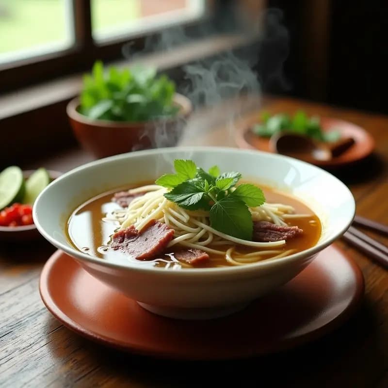 Pho Bo Vietnamita: Sopa de Fideos con Carne de Ternera y Anís Estrella