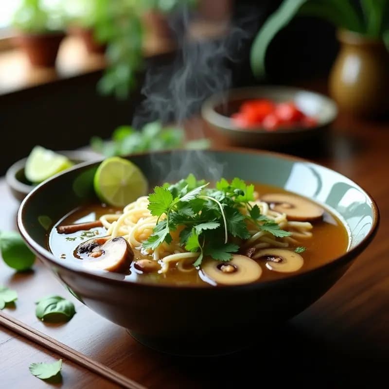 Phở de Champiñones Portobello y Brotes de Soja: Receta Vietnamita Vegana y Reconfortante