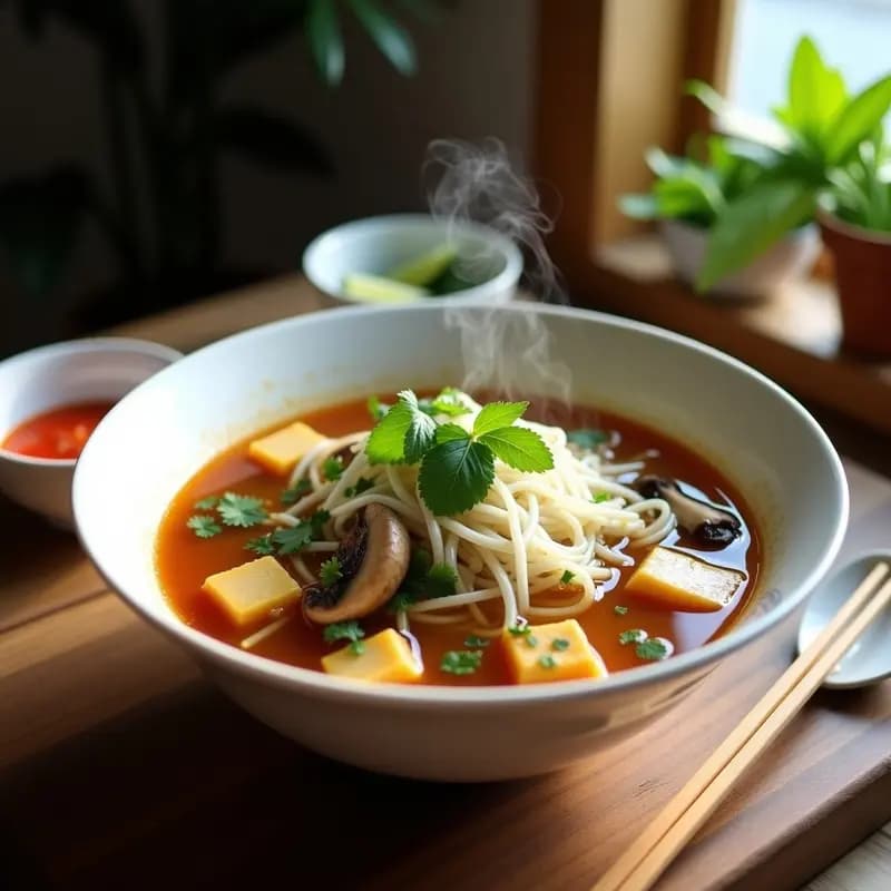 Phở de Champiñones y Tofu: Sopa Vietnamita Vegana y Baja en Calorías