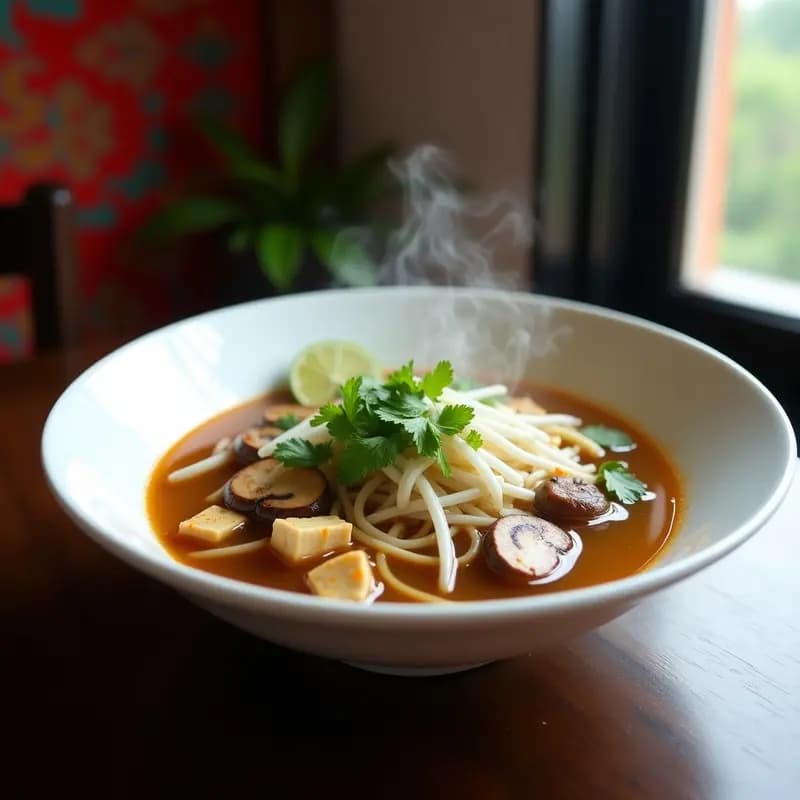 Pho de Champiñones y Tofu: Receta Vietnamita Vegana y Depurativa en Olla Lenta