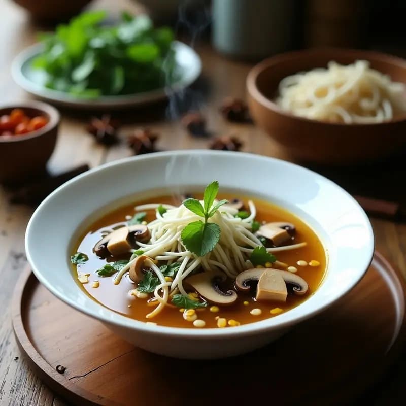 Pho Vietnamita de Champiñones: Sopa Vegana Sin Fideos y Alta en Umami